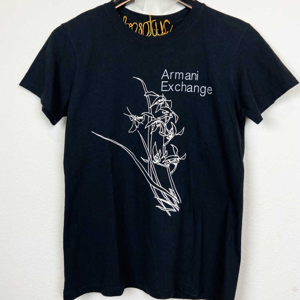 Armani Exchange graphic insect tee black